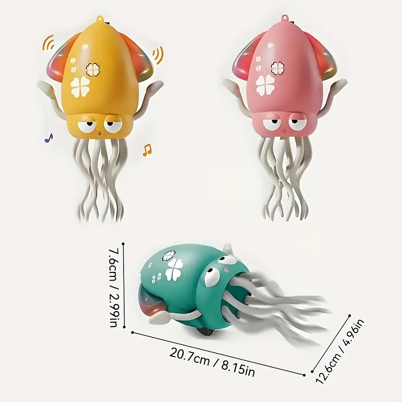 Interactive Dancing Squid Toy with Lights and Music USB Rechargeable Electric Stress Relief Fun Toy Ideal for Christmas Gifts