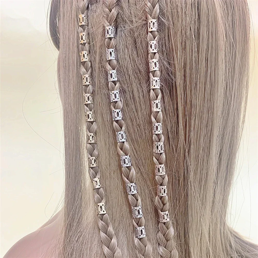 60pcs/lot Spiral African Braid Hairpin for Women Girls Hiphop Dreadlocks Hair Rings Braids Beads Clips Accessories Bead Braider