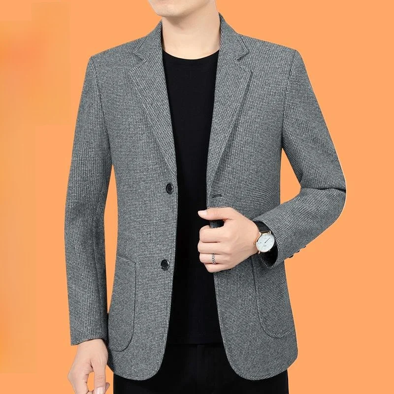 

Loose Fit Casual Style Men's Suit Jacket Midlife Dad Clothes Single Piece Outerwear Comfortable High Value Spring Autumn