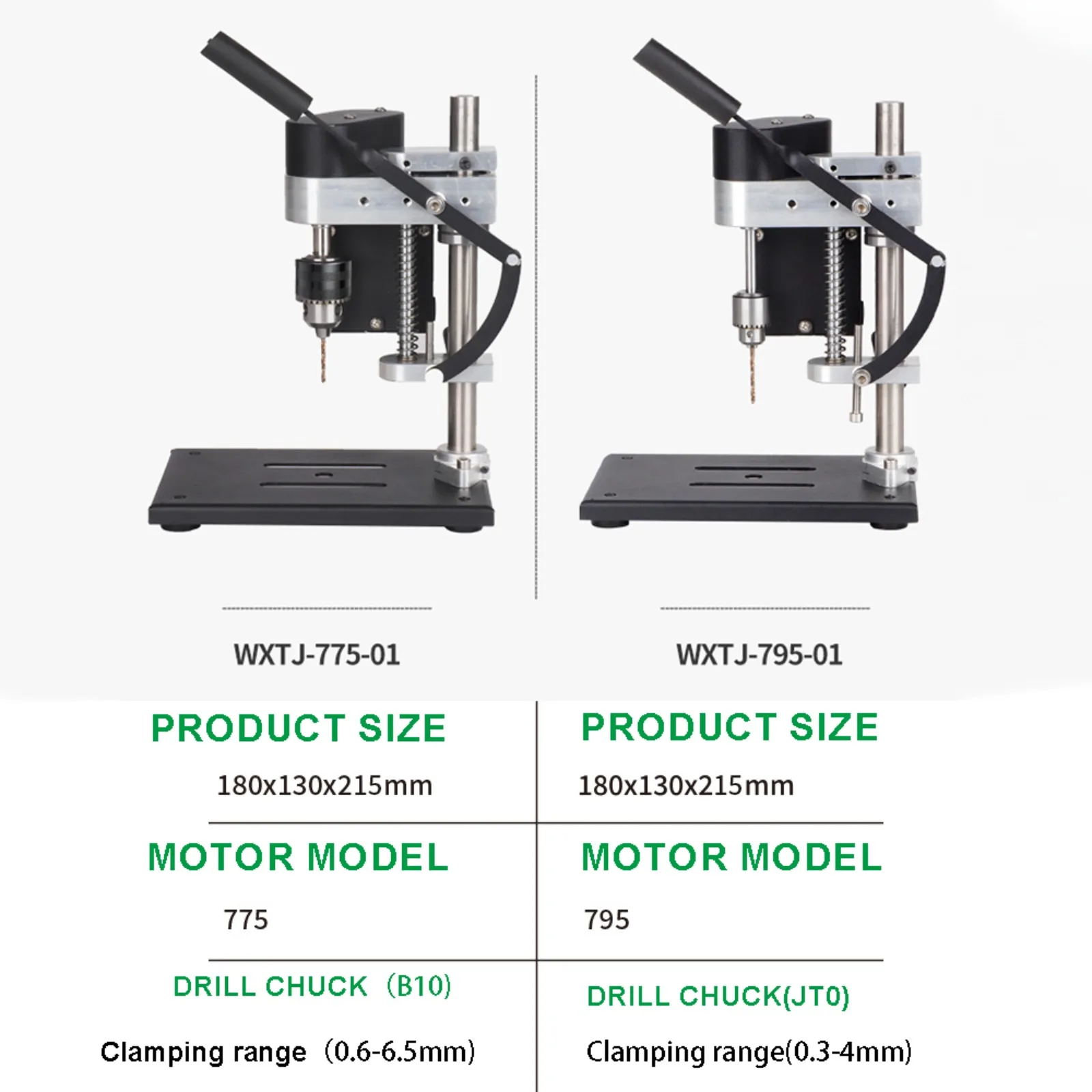 Mini Desktop Electric Drill Press 7-Speed Adjustment Lifting-Wood/Metal/Plastic/Acrylic Drilling Vertical Multifunction DIY Tool