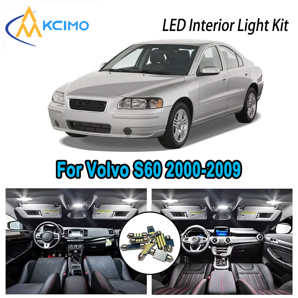 

High-Quality LED Interior Kit for Volvo S60 2000-2009 2001 2002 2003 2004 Premium Error-Free Dome Map Trunk Automotive Lamps