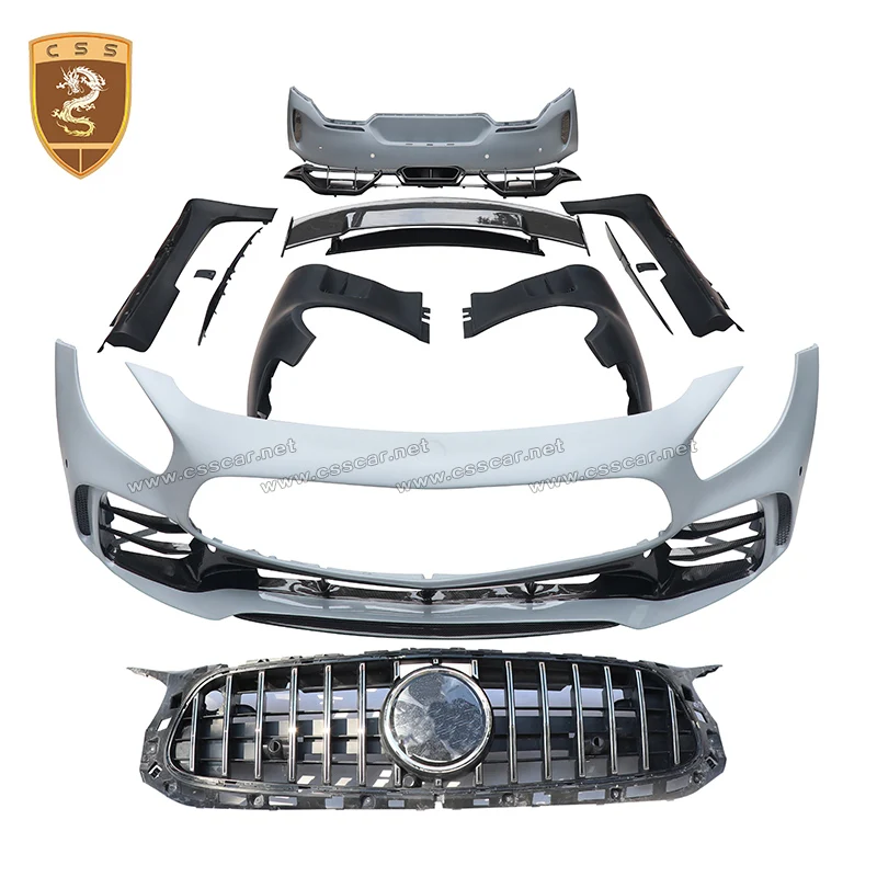 For Mercedes Benz AMG GT C190 GTS modified GTR Half Carbon Fiber Front Bumper Grille Rear Diffuser Lip Spoiler Car Rear Wings