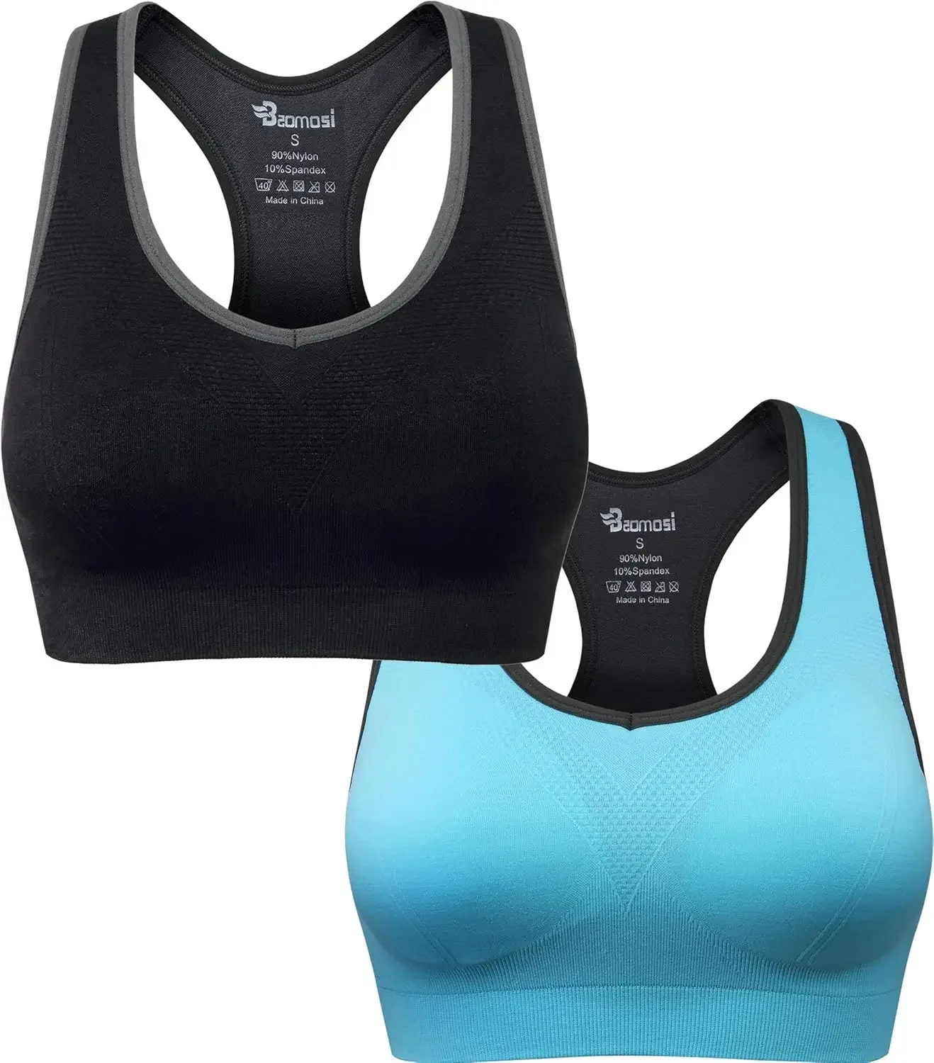 

Women's SeamlRacerback Sports Bra High Impact Support Yoga Gym Workout Fitness