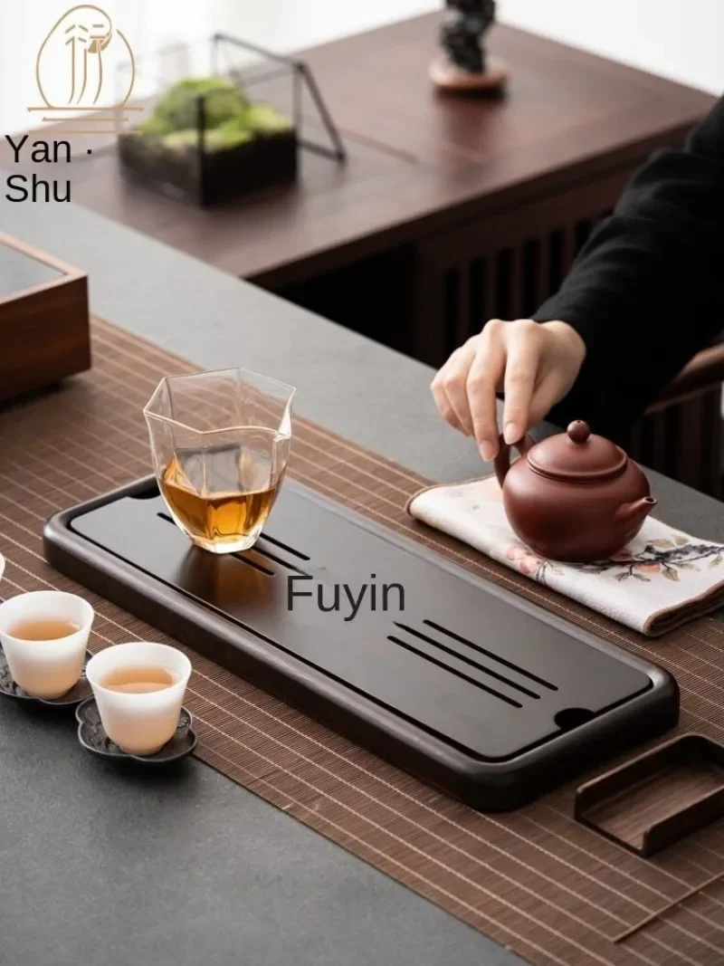 Solid Wood Tea Tray Drainage Water Storage Kung Fu Tea Set Drawer Board Table Chinese Tea Ceremony Tools