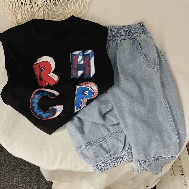 Mode Baby Mädchen Jungen Seide Jean Hose Sommer Infant Kleinkind Kind Denim Hose Hohe Taille Lose Hose Baby Kleidung 1-10Y