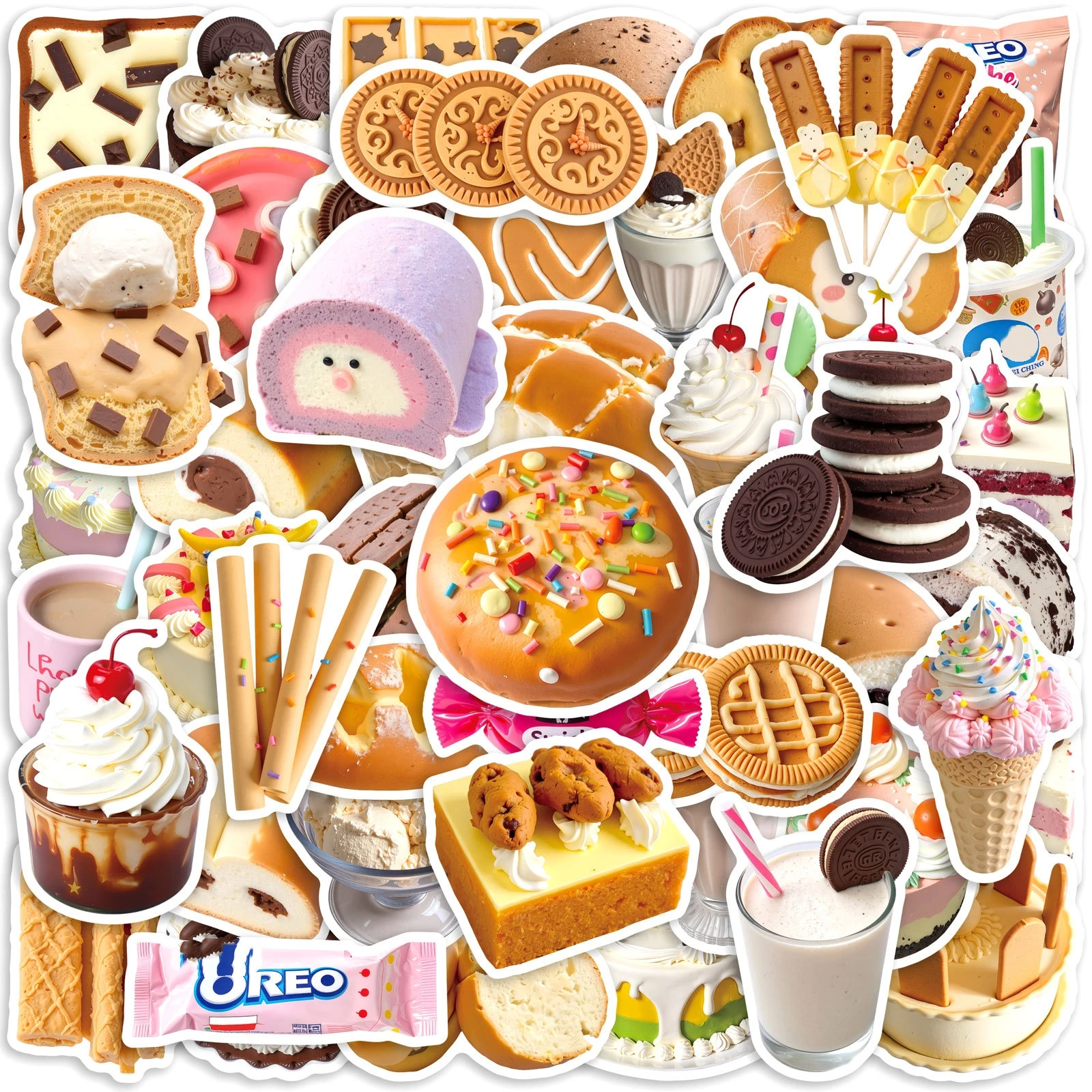 50Pcs 50Pcs Sweet Dessert Cake Stickers Fruit Pie Vinyl Waterproof for Laptop Phone Case Notebook Water Bottle DIY Stickers - Aliexpress Deal