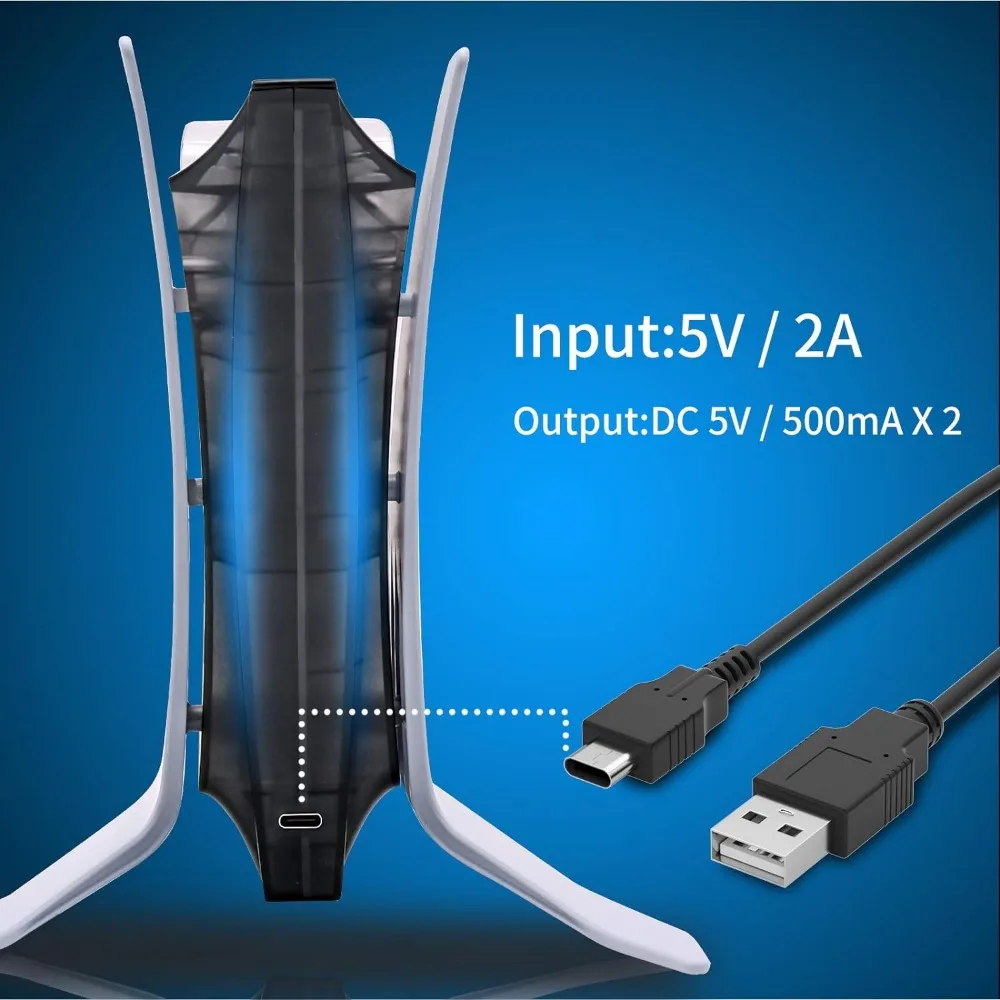 PS 5 وحدة تحكم شاحن Type-C شحن سريع قفص الاتهام ، تحكم لاسلكي مزدوج ، حامل الدعم ، بلاي ستيشن 5 ، ملحقات حامل لوحة الألعاب