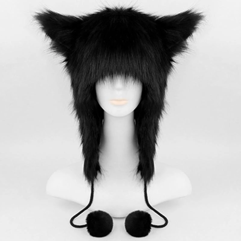 

Мягкая плюшевая шляпа с кошачьими ушками, костюм на Хэллоуин, аксессуары для вечеринок, шапка, теплый головной убор