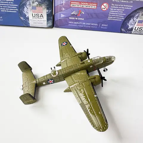 1/200 American B-25 Mitchell Bomber B25 Aircraft Die-Cast Alloy Military Model Airplanes With Movable Propeller Hobby Collection