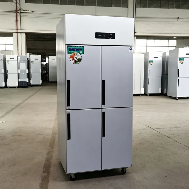 Belyoo Dual Temperature Two Door Stainless Steel Refrigerator Suitable For Outdoor Trailers and Coffee