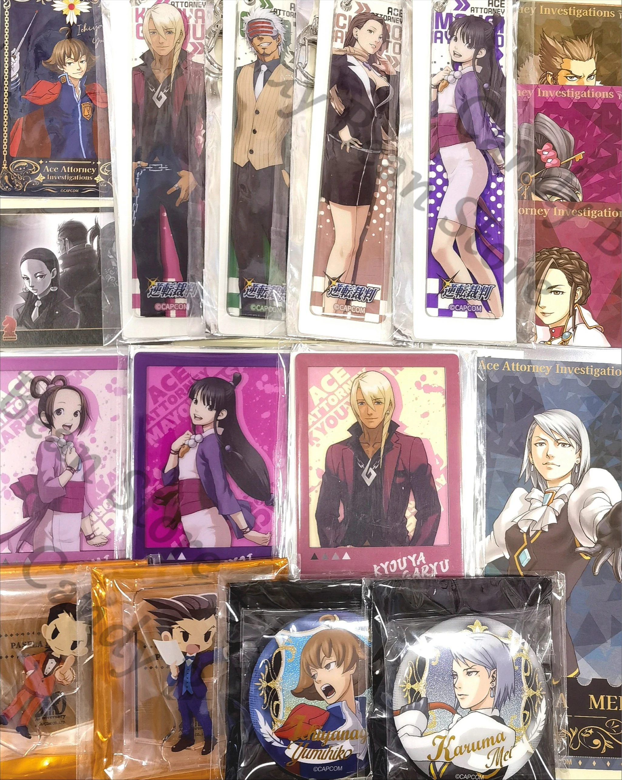 Ace avocat véritable Anime Phoenix Wright Mia Mei Yumihiko Cosplay dessin animé acrylique Figure support carte postale pendentif Badge ventilateur de noël