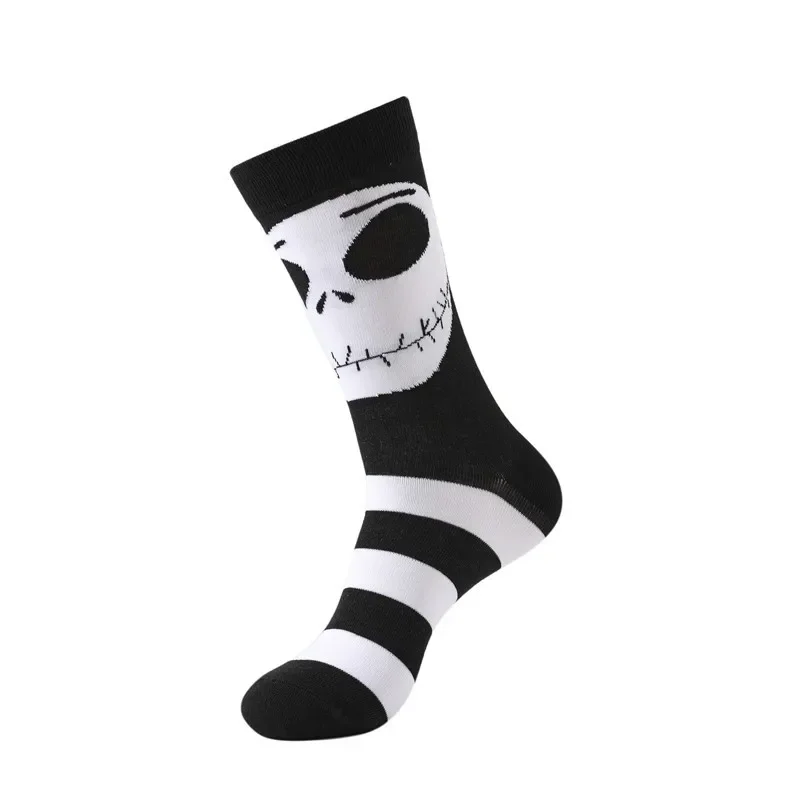 Disney Nightmare Before Christmas Cotton Sock Jack Sally Cartoon Anime Figure Ins Stocking Men Women Adult Winter Warmth Neutral