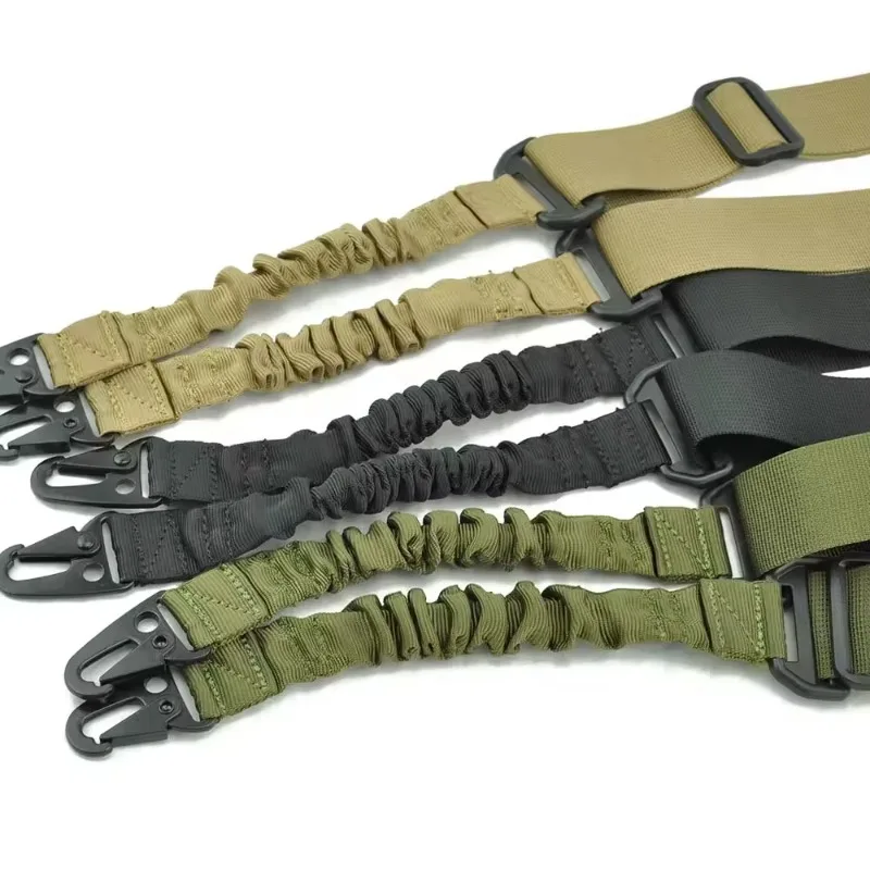 Outdoor Tactical Double Point Training Belt/Multifunctional Nylon Gun Rope Shooting Slingshot Training Hunting Practice