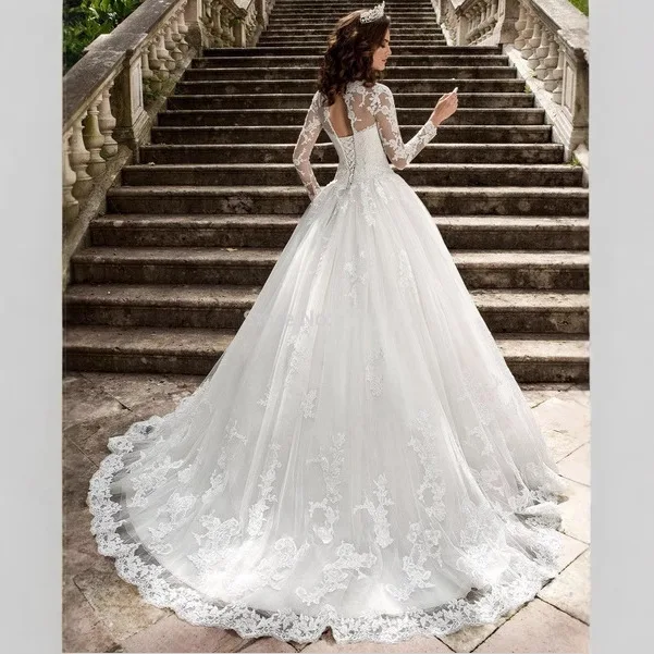 

Wedding Dress Export New Long Sleeve Lace Trailing Bridal for Women
