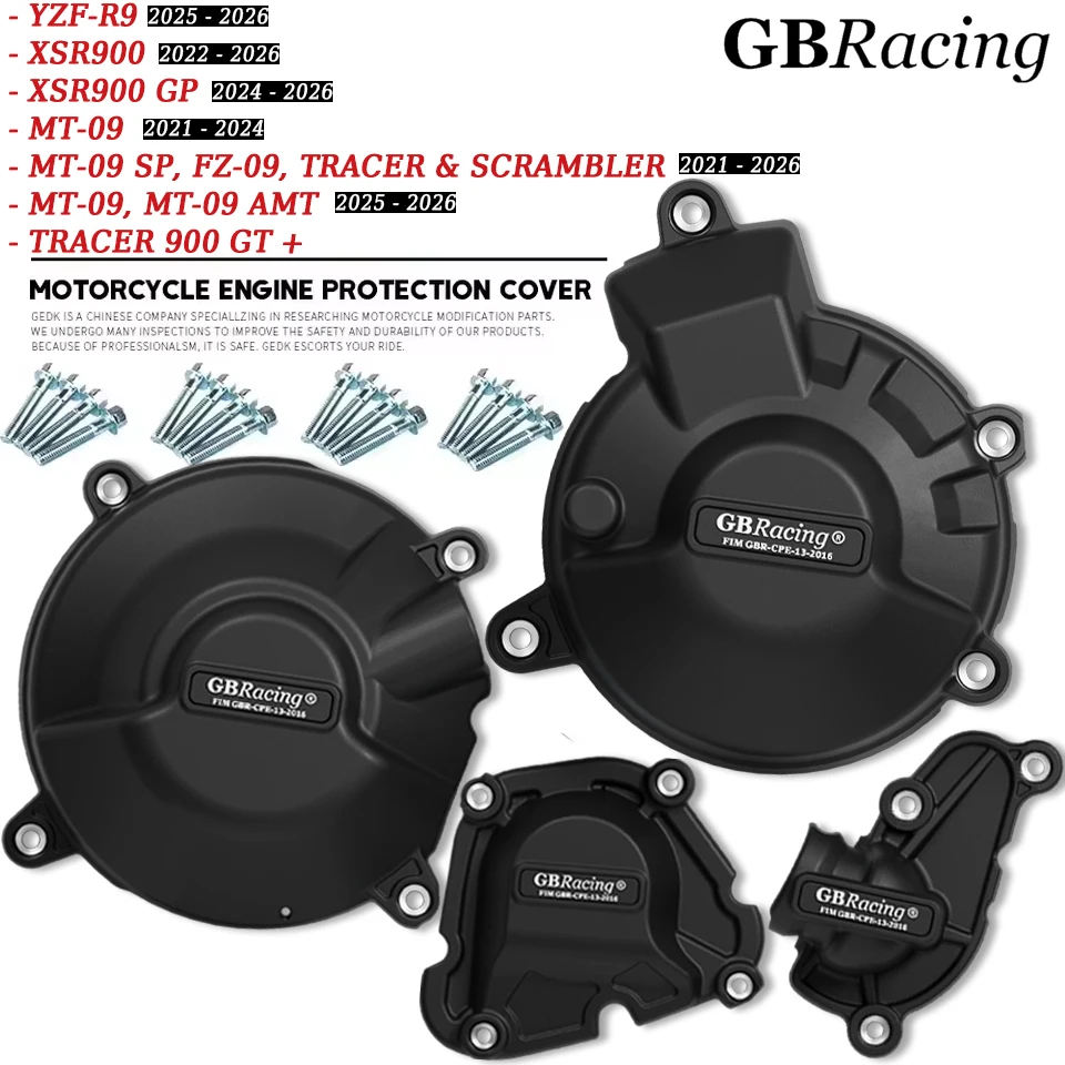 V2 New For YZF-R9 & MT-09 ATM 2025, MT-09/SP, FZ-09, Tracer/GT + & Scrambler 2021-2025 Water Pump Pulse Clutch Alternator Cover