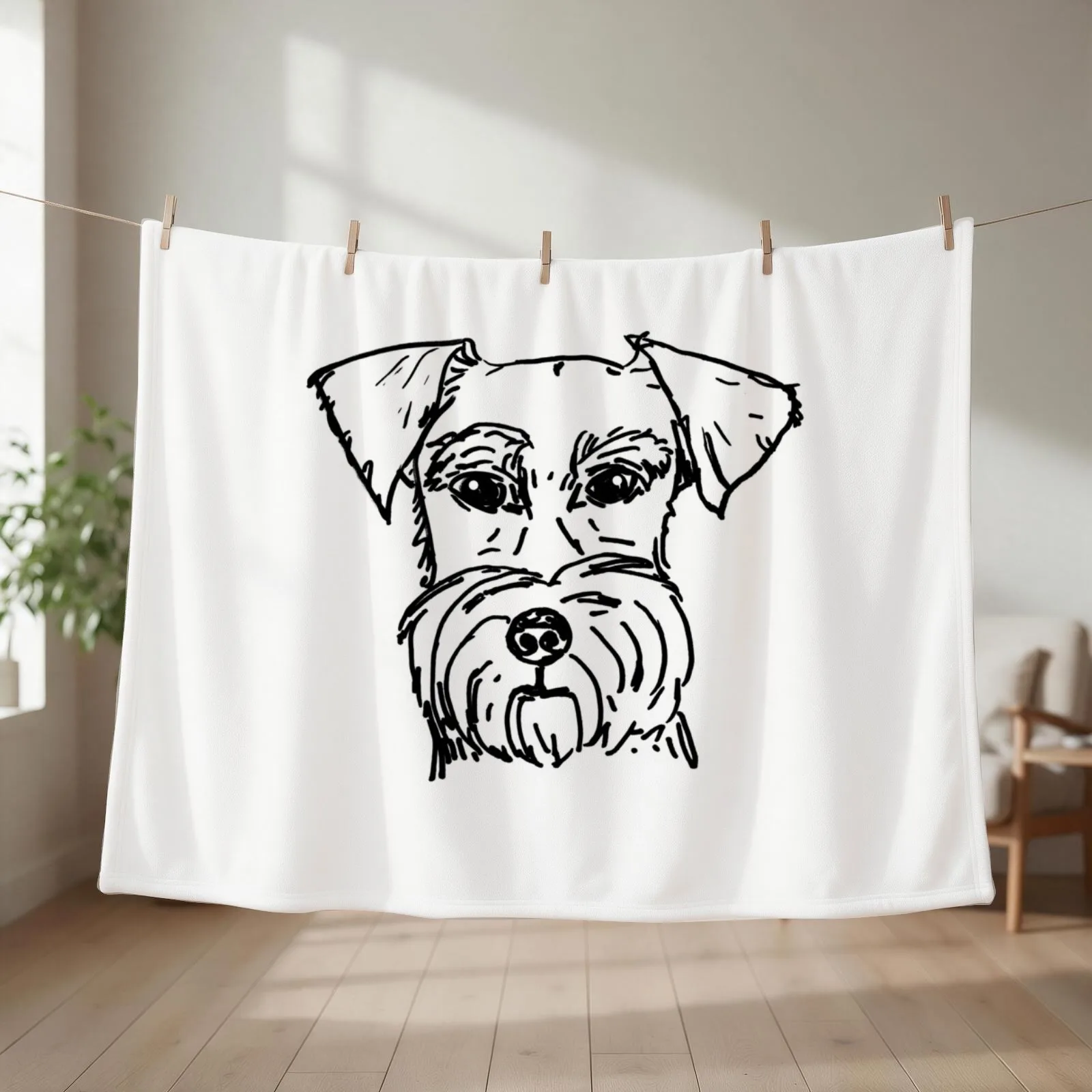 New Schnauzer Throw Blanket couch cozy soft plush fuzzy picnic outdoor blanket