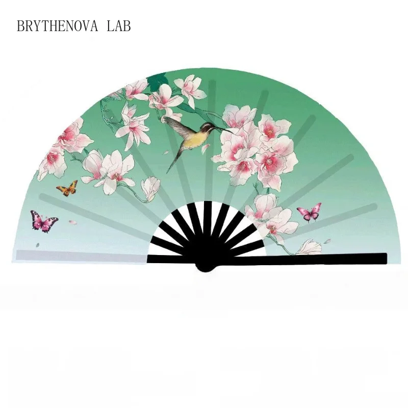 Chinese-style Kung Fu Fan Bamboo Skeleton Tai Chi Student Fan Dance Single-sided Rattle Exercise Folding Dance
