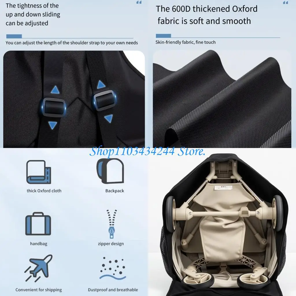 

Space Saving Baby Pushchair Luggage Permanent Fabric With Multiple Storage Divisions