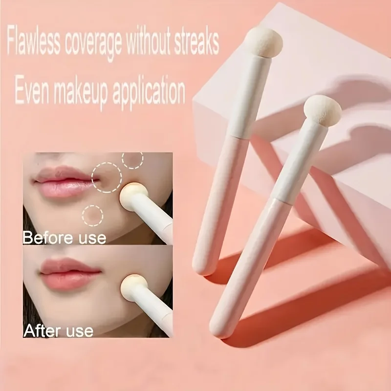 キノココンシーラー スポンジファンデーション メイクアップスポンジ アイコンシーラーブラシ 顔、鼻、まぶたに適用 初心者向けコンシーラーブラシ
