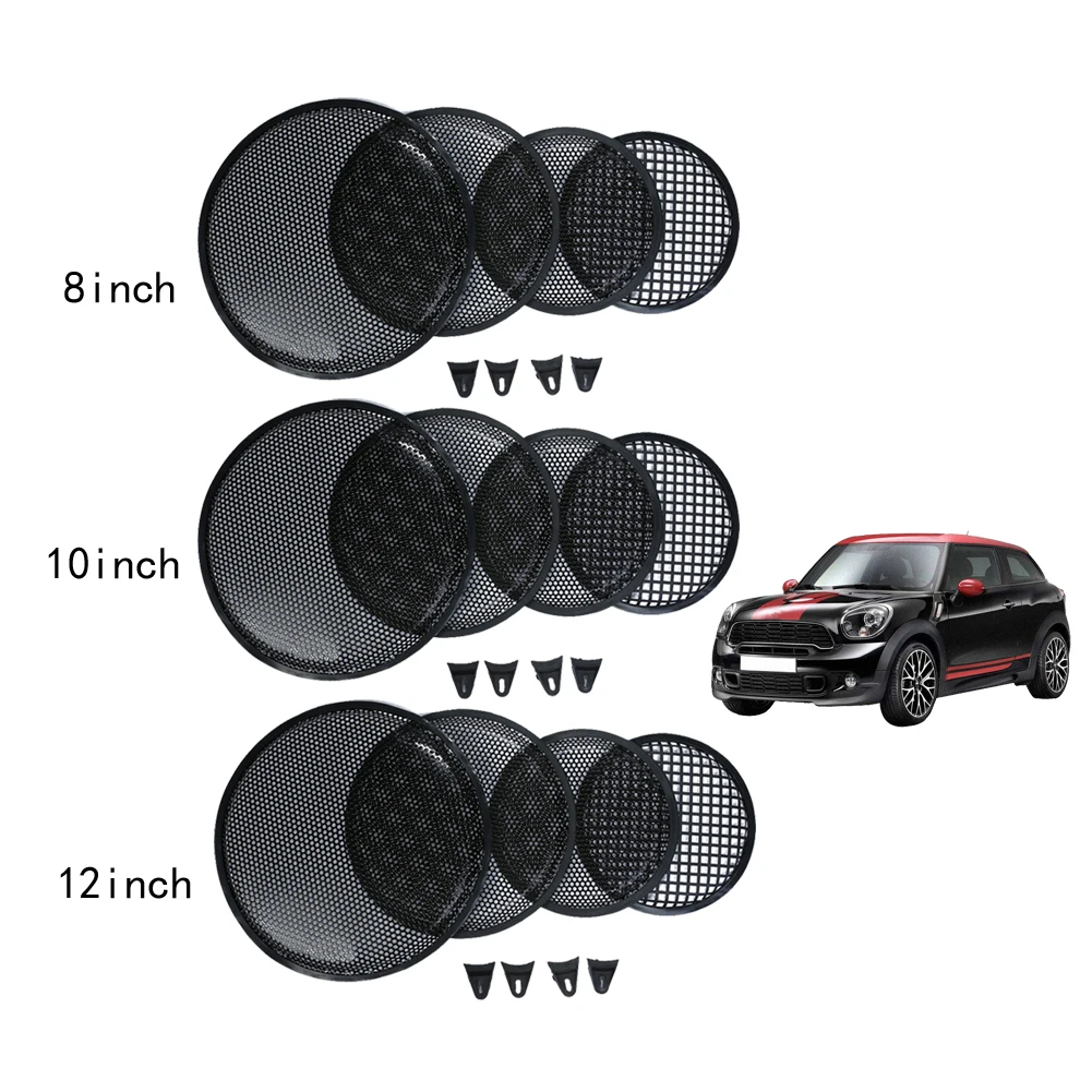 1pc Auto Lautsprecher Abdeckung Einfache Installation 8/10/12 Zoll Grill Mesh Schwarz Kreis Gehäuse Net für Auto Subwoofer und Lautsprecher