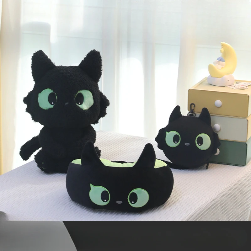 Office Neck Pillow Travel Lunch Break Pillow Cartoon Dual-purpose U-shaped Pillow Black Cat Series Neck Pillow Home