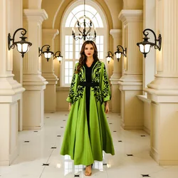 Moroccan Kaftan Abaya for Women Dress Embroidery Jalabiya Party Long Robe Dubai Vestidos Saudi Eid Muslim Ramadan Dresses