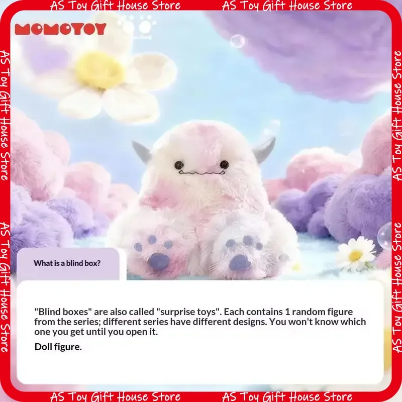 Momotoy Dundun Monster Family Blind Box Plush Keychain Random Single Figure Trendy Toy Birthday Gift Soft Stuffed Decor Adult