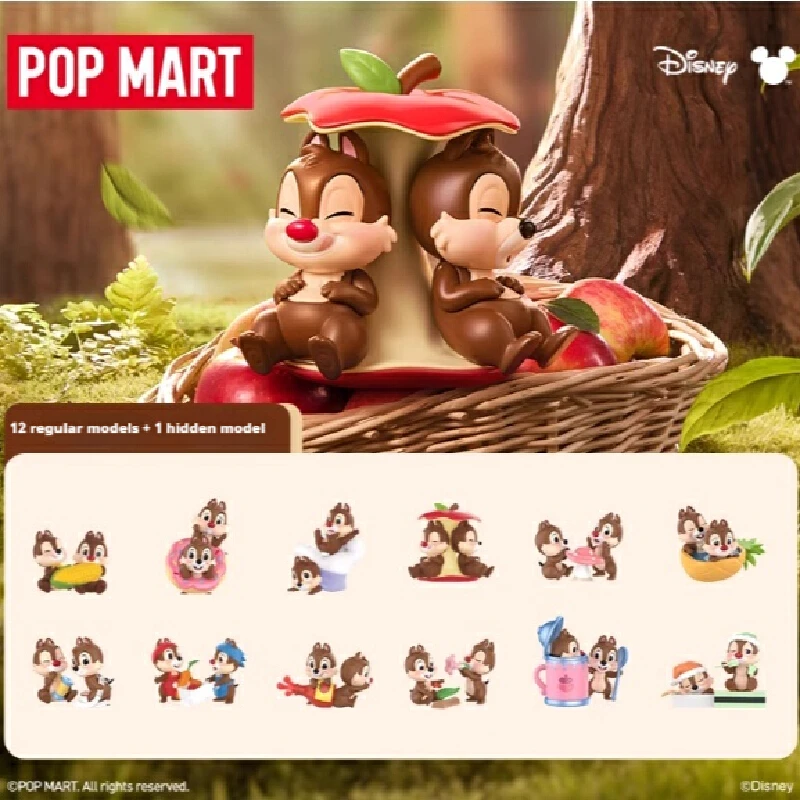 Nuovo autentico POPMART Disney Kiki e Titi Brothers Series Scatola cieca originale Giocattoli Desktop Scatola misteriosa Ornamenti Regalo di compleanno per bambini