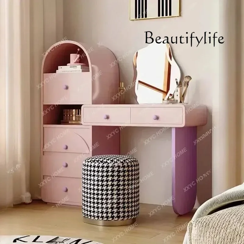L Storage Stool Dressing Table Mirrors Women Minimalist Jeweler Dresser Makeup Stand Tocador De Maquillaje Home Decoration
