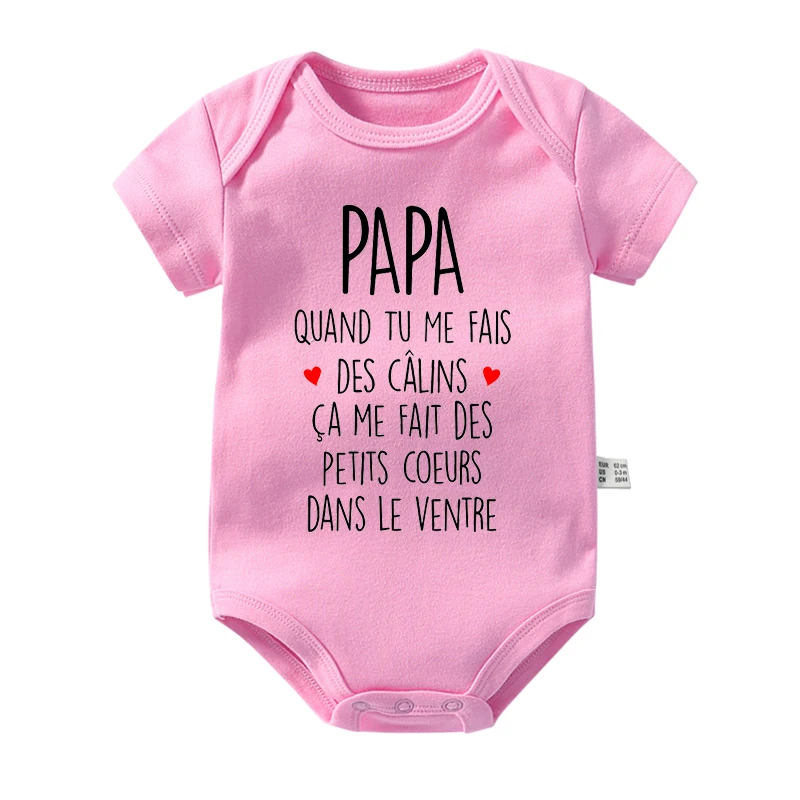 Dad When You Hug Me It Makes Me Little Hearts In My Stomach Newborn Baby Infant Bodysuits Jumpsuit Body Baby Boys Girls Clothes