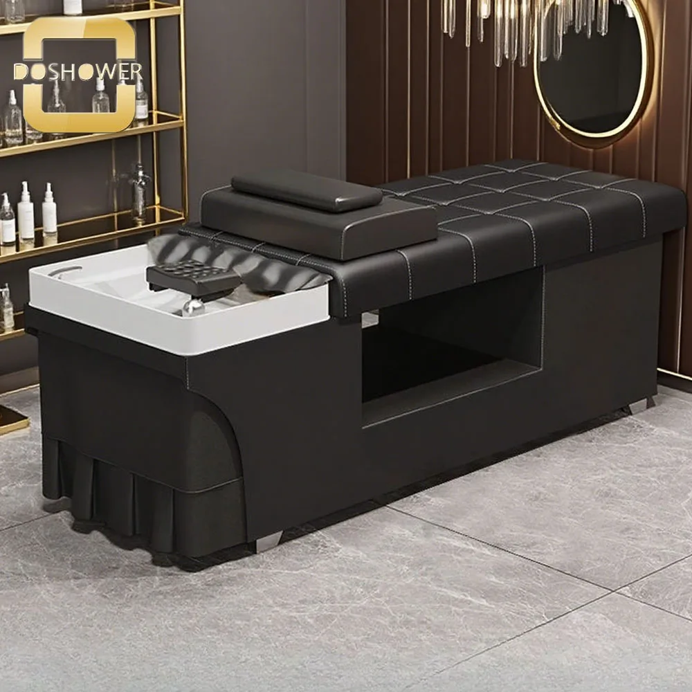New Salon Design Furniture Of Health Care Head Spa Shampoo Bed With Water Circulation And Heated Water For Lying Barber Chair