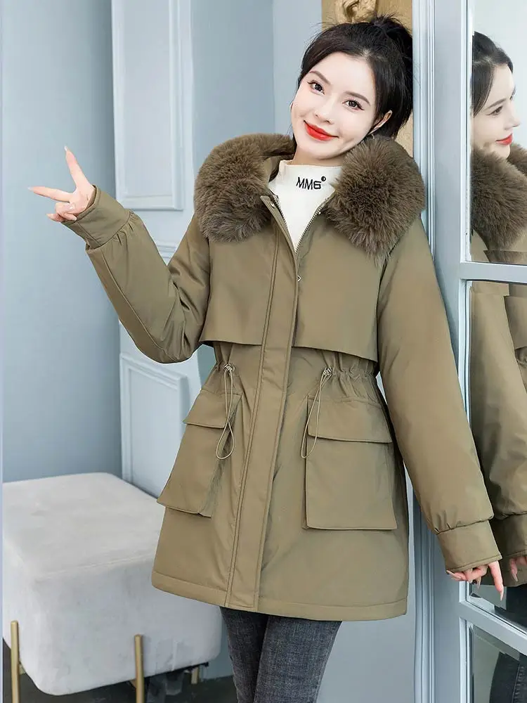 Vielleicht High Quality Removable Lining Winter Parka For Women's Fur Hooded Coat Warm Thicken Female Winter Jacket Clothes 2022
