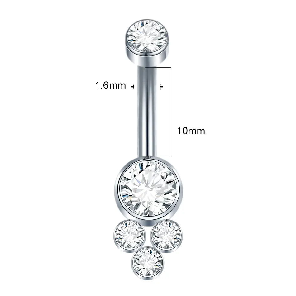 1Pc G23 Titanium Curved Navel barbell Piercing Internally Threaded Belly Button Ring Body Piercing Jewelry Women Accessories