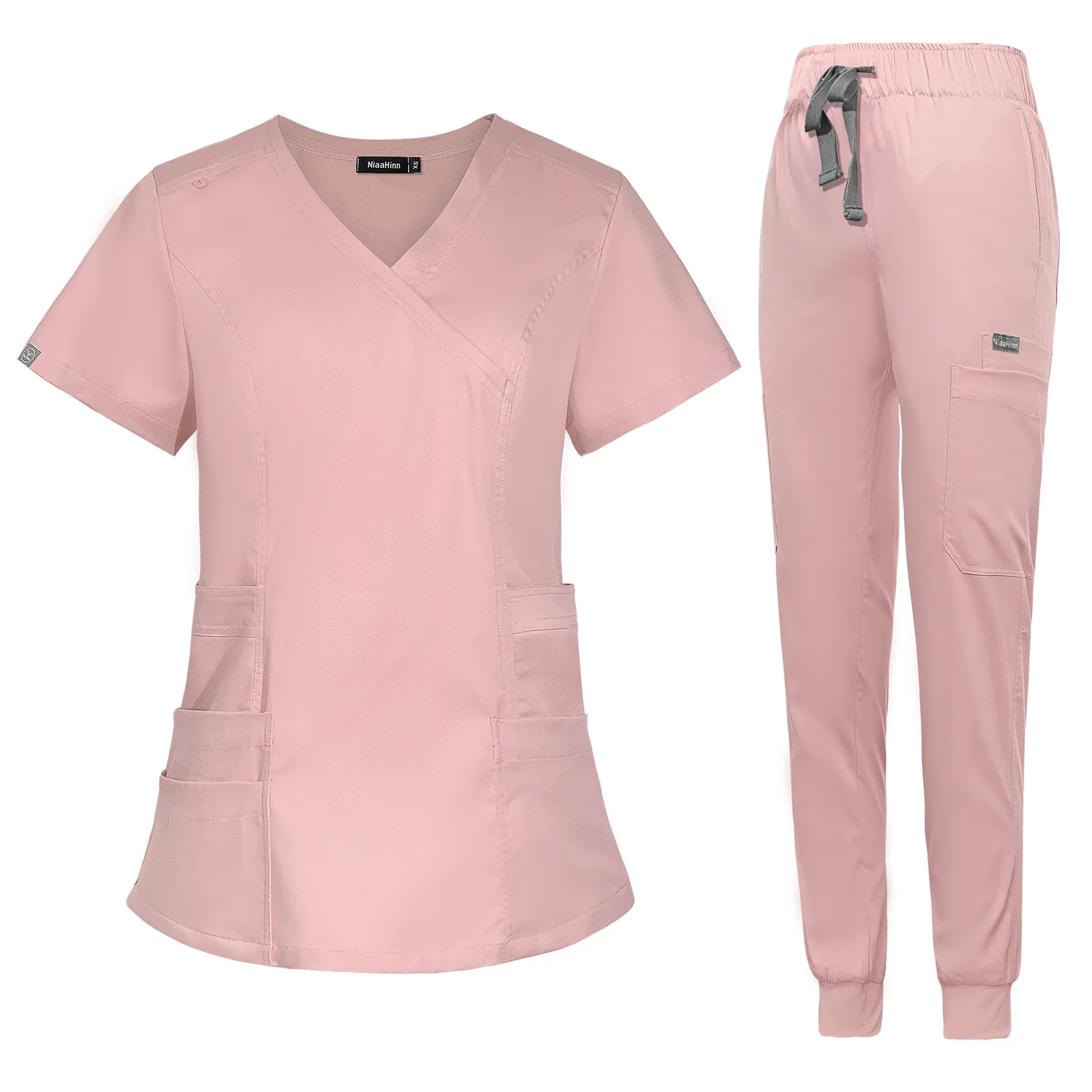 

Stretch Women Nursing Scrubs Set - V Neck Classic Scrubs Medical Uniforms Top Jogger Pants With Rib, Women's Clothing