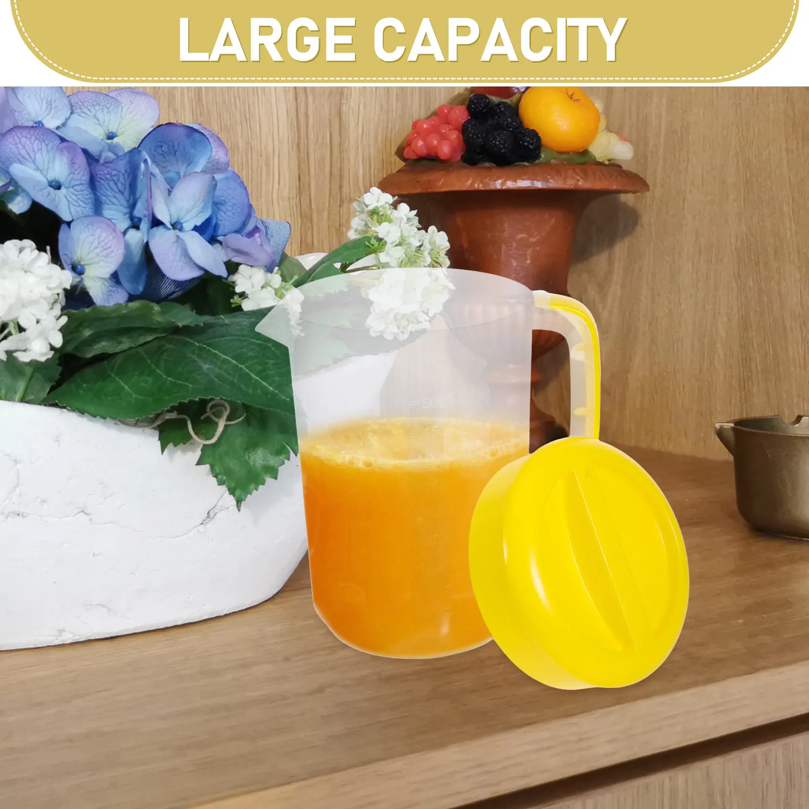 2Pcs Cold Water Pitchers Plastic Large Capacity Thickened Material Lids Spill Proof for Camping Fridge Iced Tea Juice Storage