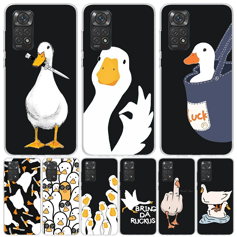 Cartoon Duck Goose Game Case Phone Cover for Xiaomi Redmi Note 13 12S 12 11S 11 11T 11E 10S 10 Pro Plus 9S 9 8T 8 5G Trend Funda