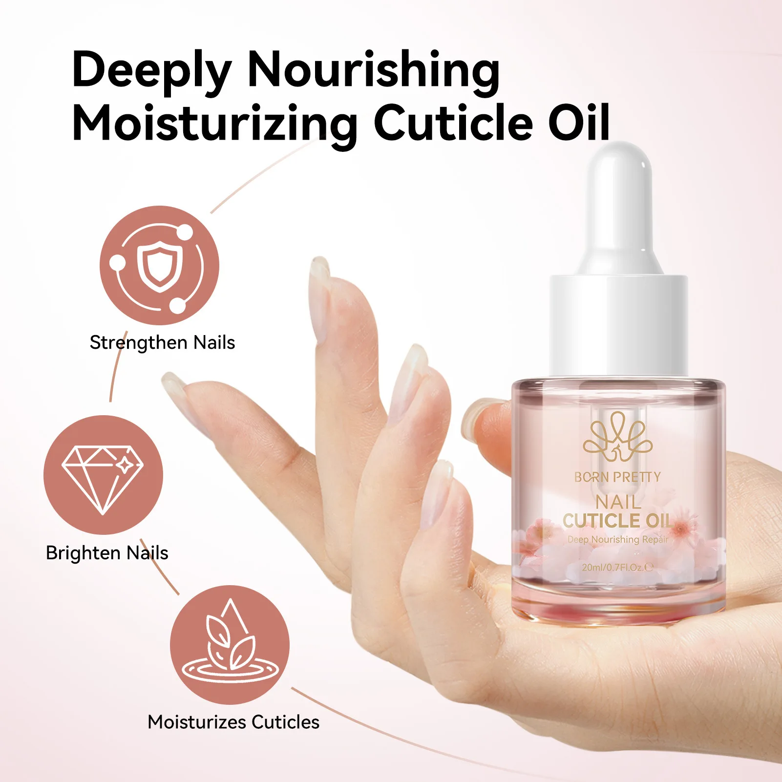BORN PRETTY Armor Oil Dried Flower Finger Edge Oil, Dead Skin Softener Plant Extract Moisturizing Nutritional Oil
