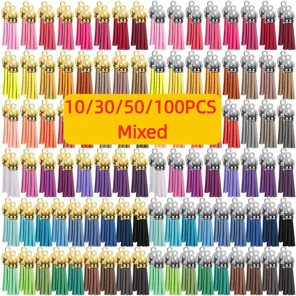 10-100 pièces de pompons pour porte-clés en cuir, colorés, en vrac, pour porte-clés DIY et artisanat, 40 couleurs