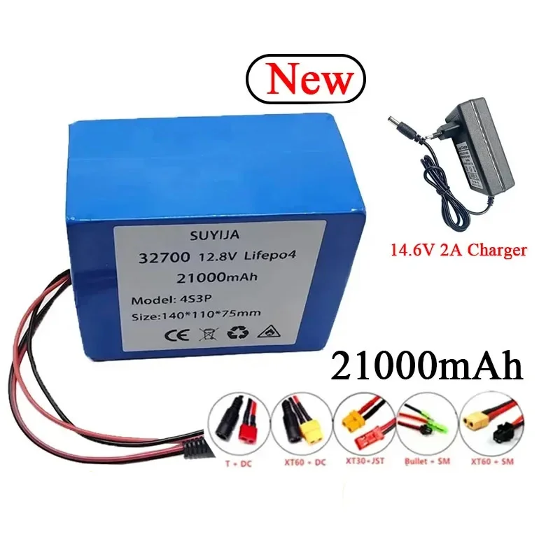 32700 Lifepo4 Battery Pack 4S3P 12.8V 21000mAh Built-in 40A Same Port Charge and Discharge Balanced BMS 12V Power Supply Lifepo4