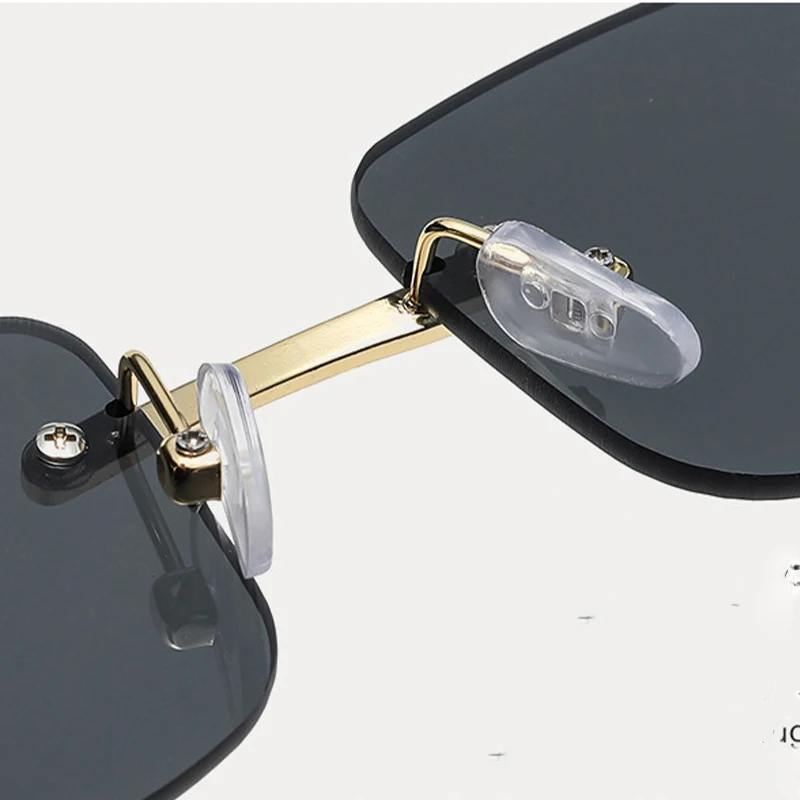 Leopard Head Frameless Cut Edge Fashion Sunglasses Small Frame Stylish New Design Optics for Trendy Look