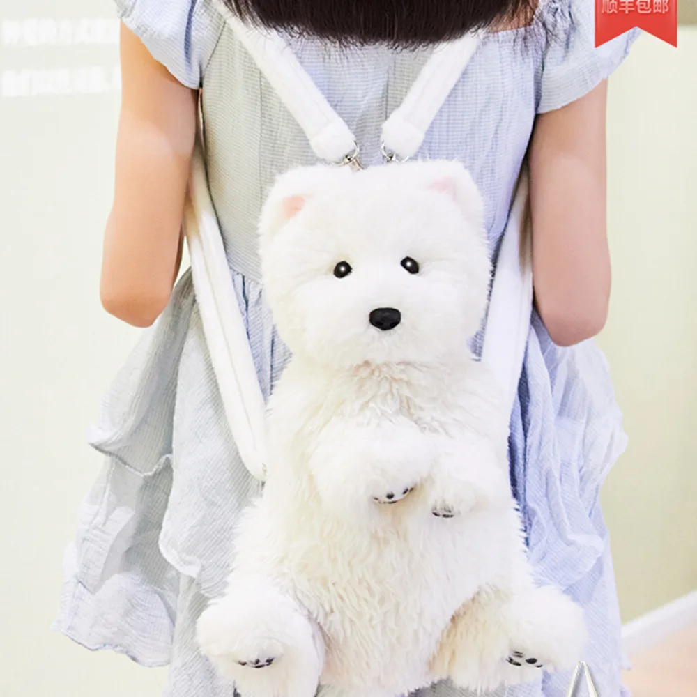 TK The Same Style Chongker Dog Bag West Highland Backpack Doll Bags Dog Doll Female Plush 520 Gift Backpack