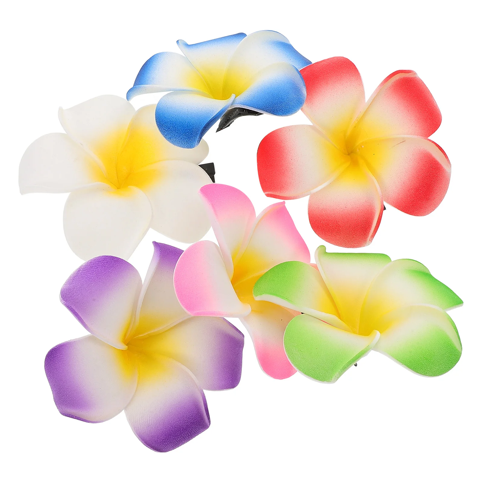

6Pcs Flowers Side Clamp Plumeria Hair Clip Frangipane Barrette for Women Beach Wedding Party Summer Accessories