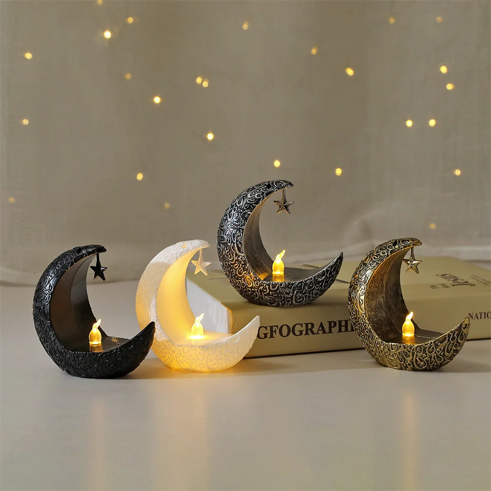 Ramadan Led Candlestick Star Moon Light Ornaments Eid Mubarak Home Decoration Islamic Muslim Party Gift Ramadan 2025