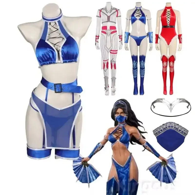 Mortal Combat Kitana cosplay Fantasia costume sexy lingerie for adult women underwear Kitana plush dolls Halloween wherein suit