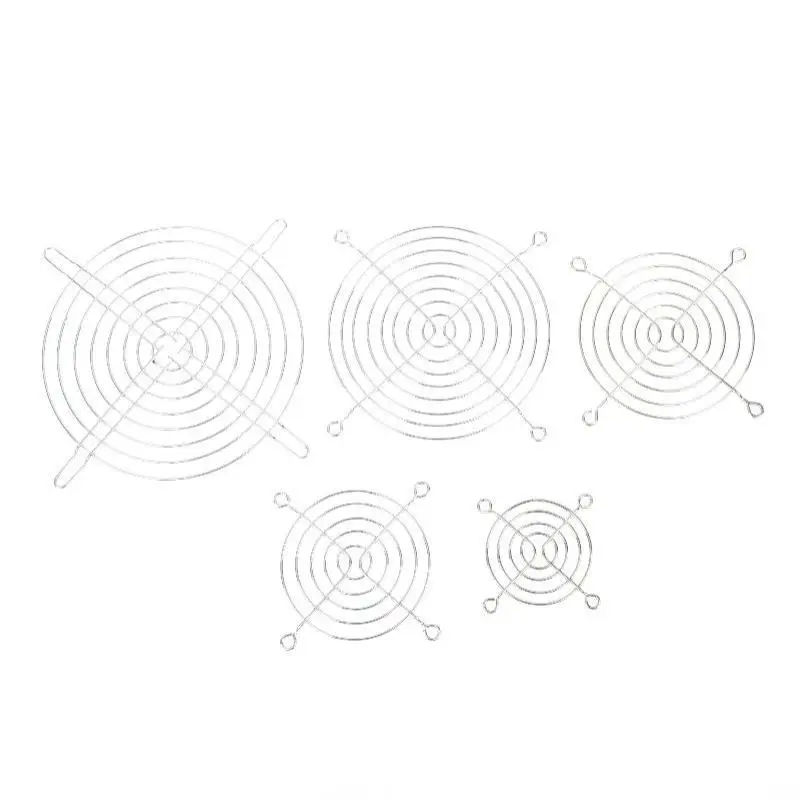 5 Stück Multi-Größen Kühlerventilator-Gitter Metall-Eisengitter 60-150mm für PC-Gehäuse Server-Lüfter Staubschutz – Detail 5