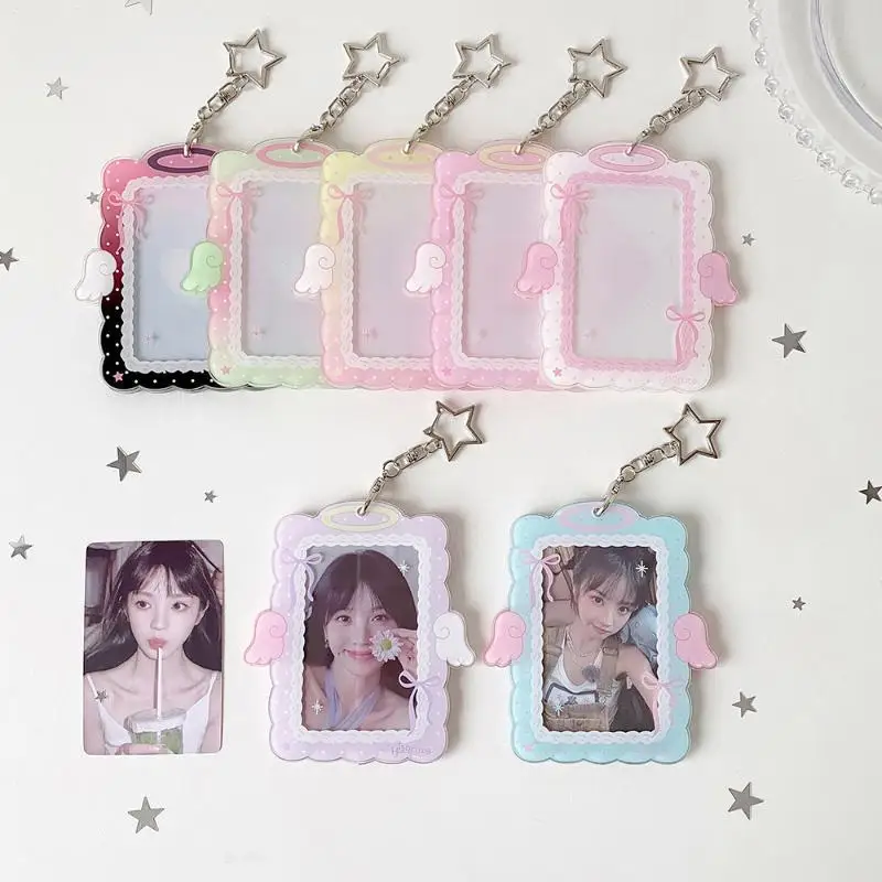 3in Photocard Holder Photo Display Stand Photo Frame Acrylic Card Holder Picture Protector Hanging Pendant For Backpack Charms