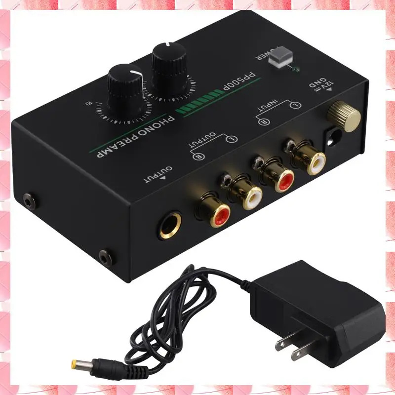 Preamplificatore per giradischi JAJA Phono, preamplificatore fonografico con ingresso RF A, uscita RCA/TRS, per riproduzione di record giradischi