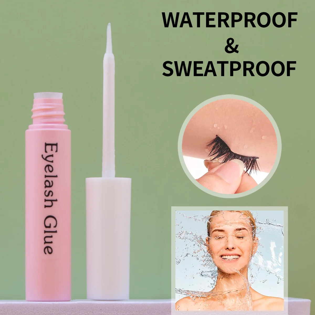 False eyelash glue lasting styling natural quick drying sticky eyelash white transparent model