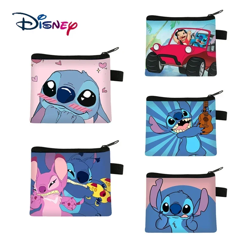 Disney Lilo e Stitch Porta-moedas infantil, Saco de armazenamento de desenhos animados, Mini Carteira, Brinquedos infantis Kawaii, Presente de aniversário