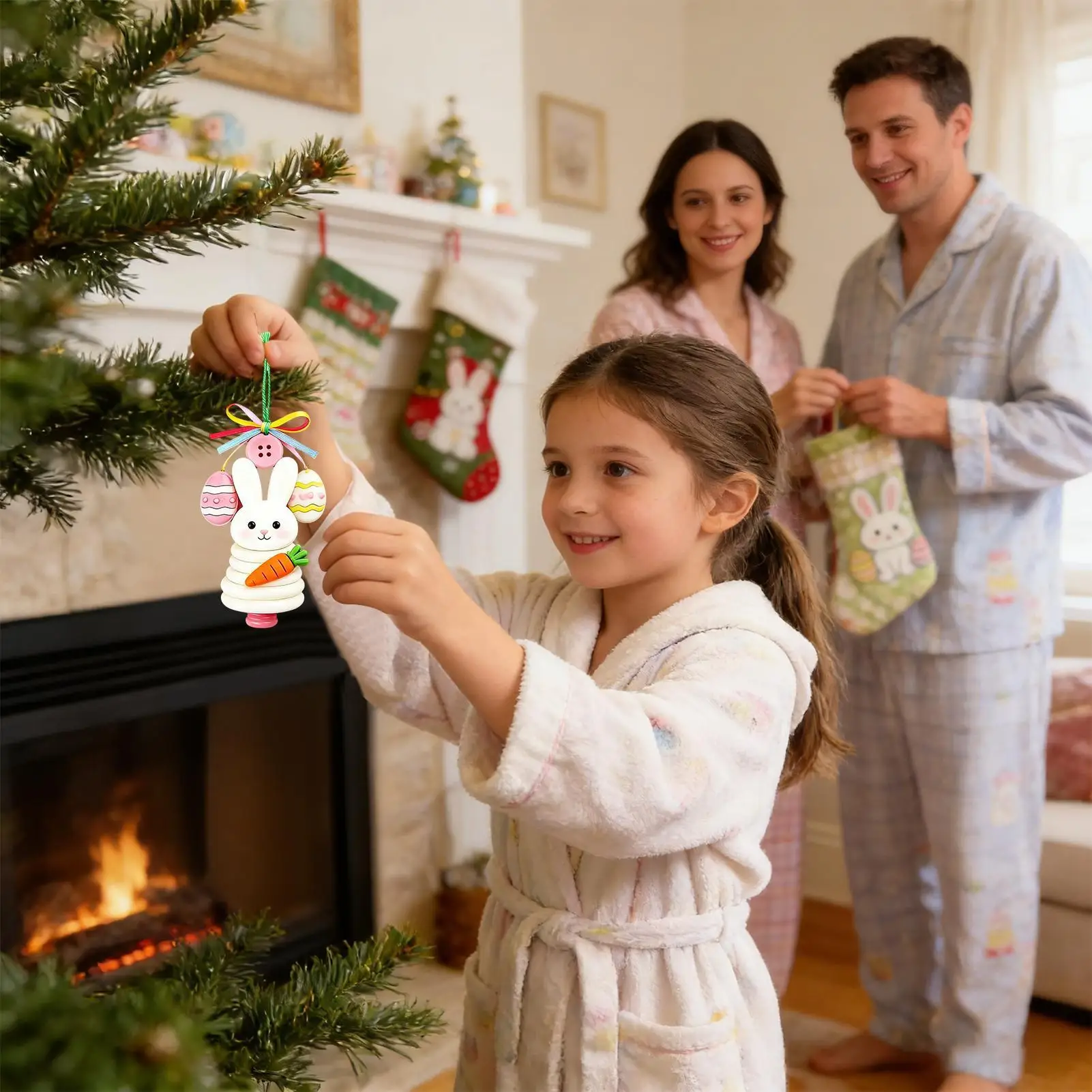 Kits d'artisanat d'ornement de boutons, lapin de pâques, décoration de maison amusante, Kits d'artisanat faits à la main pour tous âges, pour adultes, enfants, salon, chambre à coucher